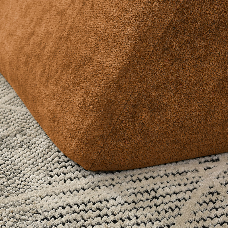 Pouf fauteuil, Chenille orange
