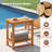  2PCS Outdoor Acacia Wood Side Table 2-Tier Patio End Table w/ Slatted Tabletop-285198109