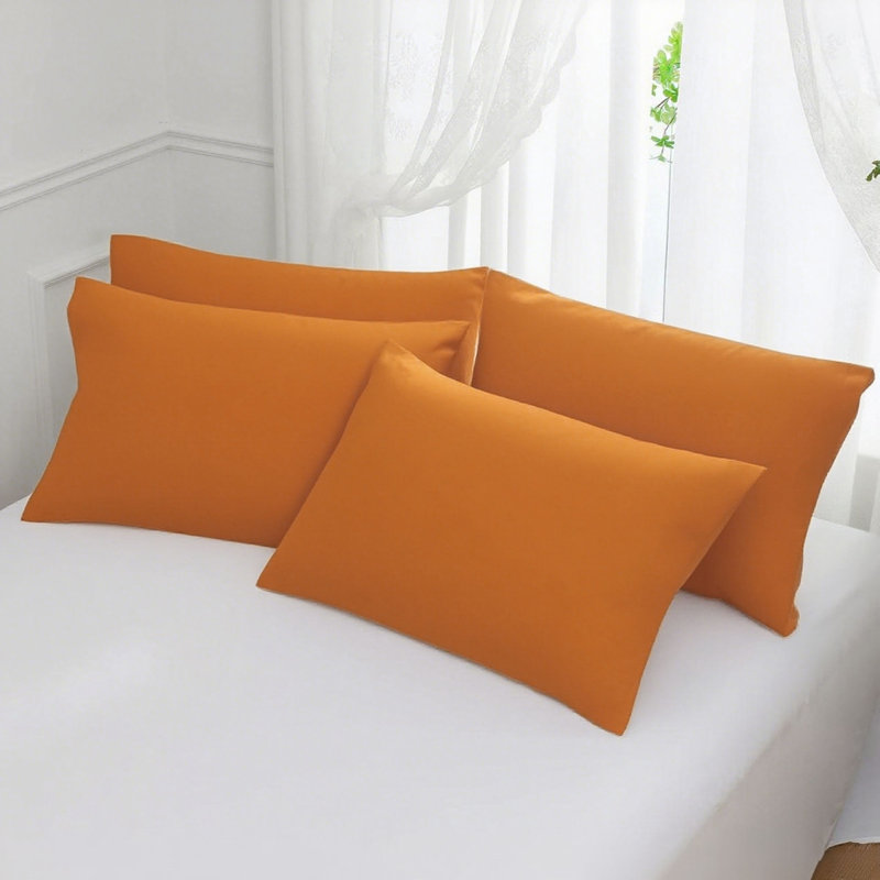 Paquet de 4 taies d'oreiller en microfibre brossée moelleuse - Enveloppes infroissables résistantes aux taches 20 x 30 po