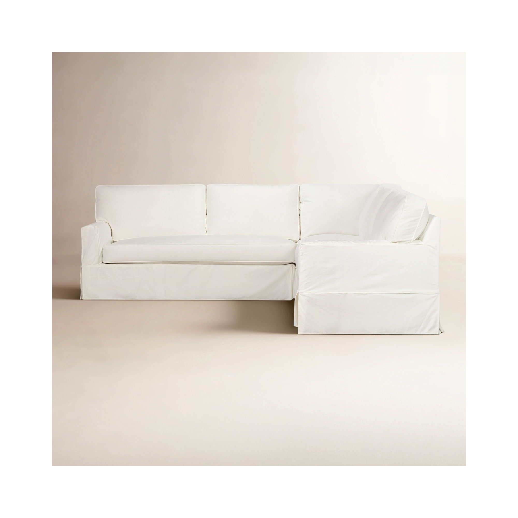 Taylor Upholstered L-Sectional, Bayou Off White Canvas