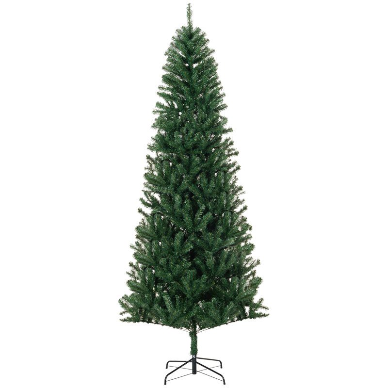 Sapin de Noël artificiel de 8 pi de hauteur, mince, non éclairé, avec branches réalistes et 1168 pointes, vert