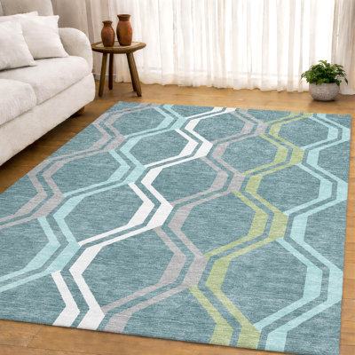 Tapis de qualité supérieure Mid-Century moderne lavable à la machine Premium Mayfield AMF2326