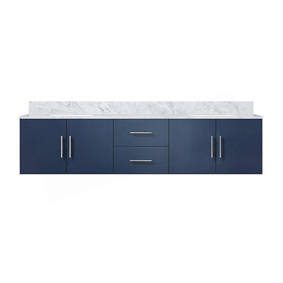 80 In. W X 22 In. D 4 Door Double Bath Vanity With Carrara Marble Top