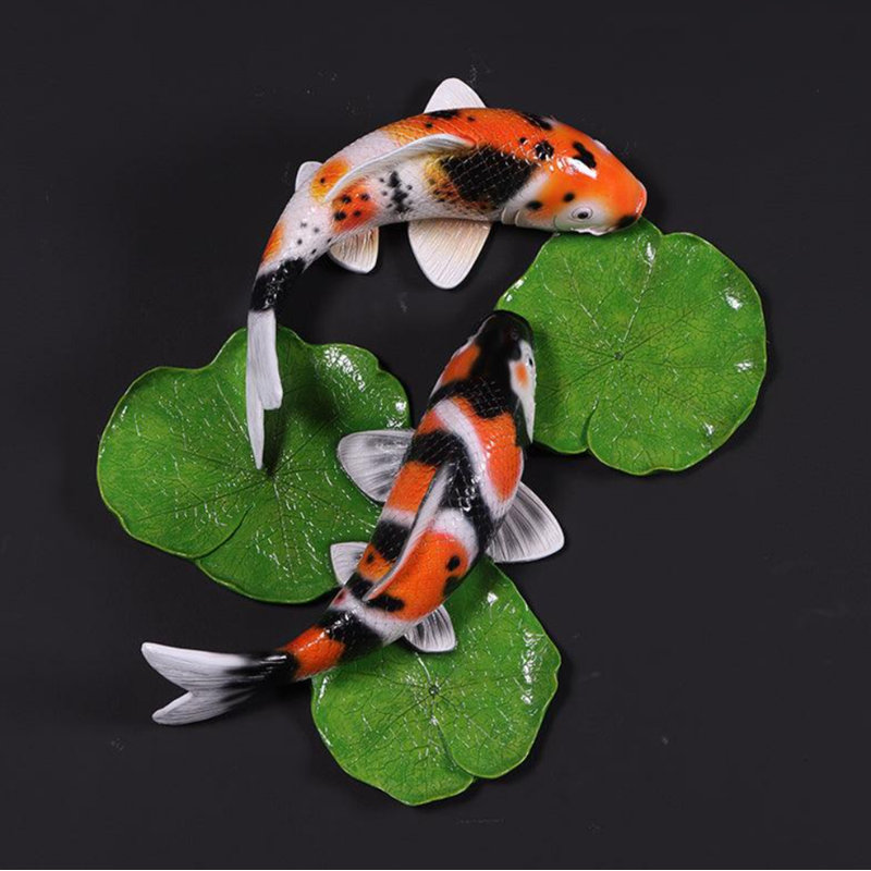 Statue de poisson Yin Yang Koi