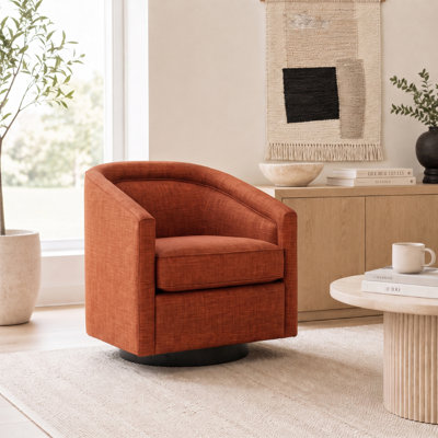 Caitlyn Barrel Swivel Chair - Russet