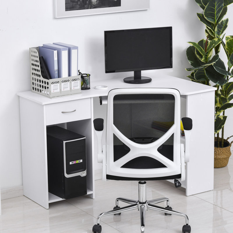 Correia Corner Computer Desk, White