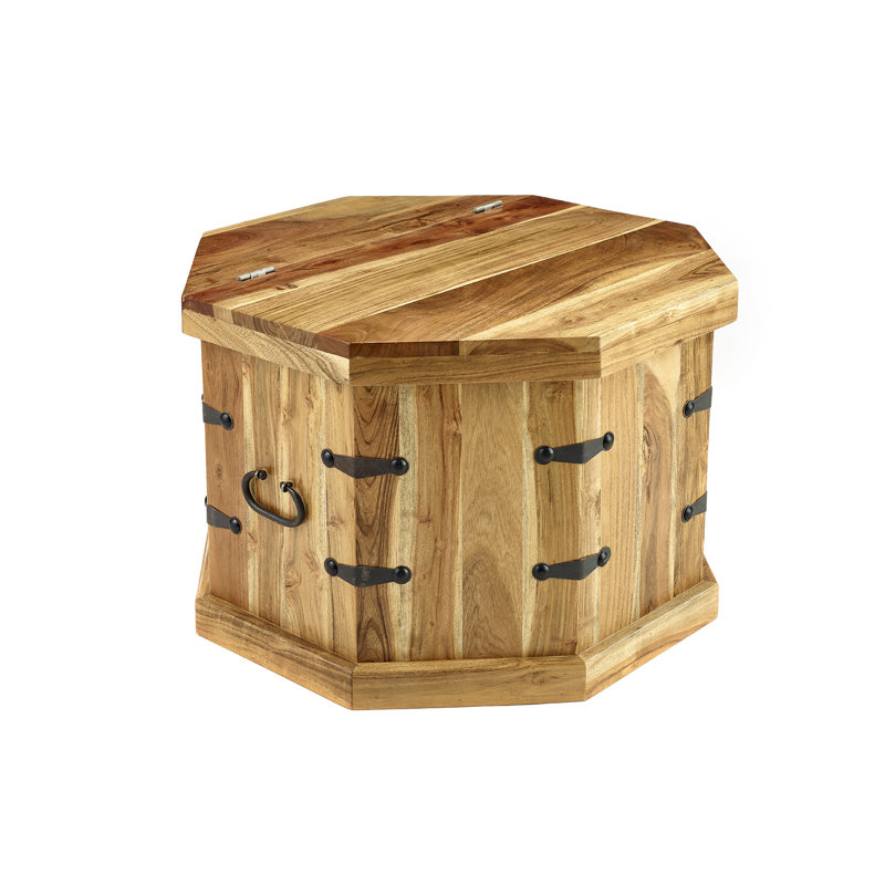 Arnaldo Solid Wood Lift Top Coffee Table with Storage, Light Oak