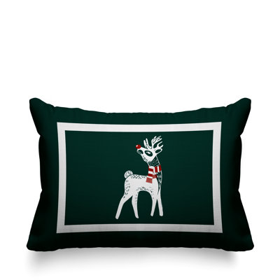 Coussin décoratif intérieur / extérieur Folk Christmas Reindeer