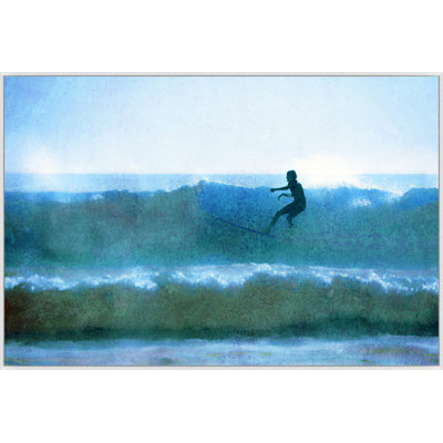 Scène de surf filtrée - cadre flottant, peinture sur toile