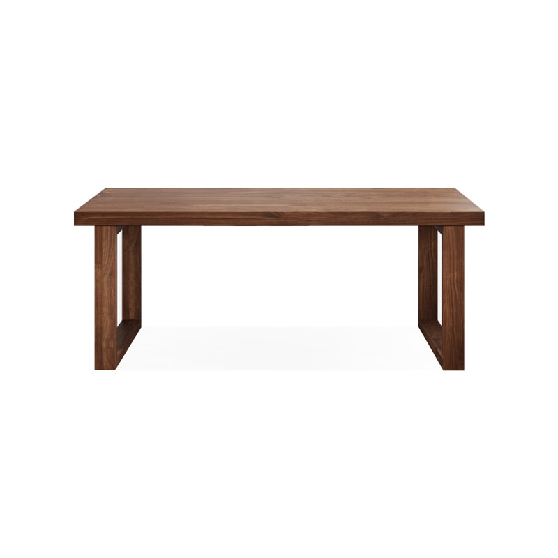 Light walnut Rectangular Solid Wood desk, 29.53" H x 70.87" W x 27.56" D