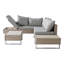 Mixed Khaki Rattan Corner Sofa Set,Industrial Style,With Coffee Table,Garden Furniture Set,Anti-UV Cushions Removable Covers,Khaki