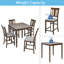 Ensemble de table de salle à manger 5 pièces, ensemble de table de salle à manger carrée en bois pour 4 personnes, ensemble de table de cuisine à hauteur de comptoir avec table carrée et 4 chaises rembourrées-1207538524-1207538523
