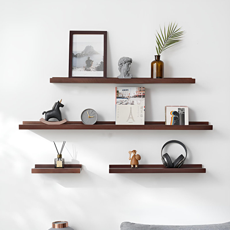 Solid Wood Floating Wall Shelf, 1.57” H x 47.24” W x 5.9” D