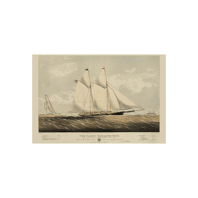 « the yacht » maria», impression, H 44 po x l 66 po