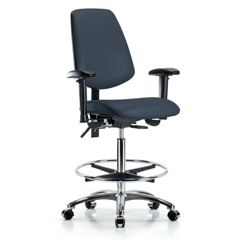 Chaise de dessin Alberts, Roulettes, Bleu impérial, Inclus