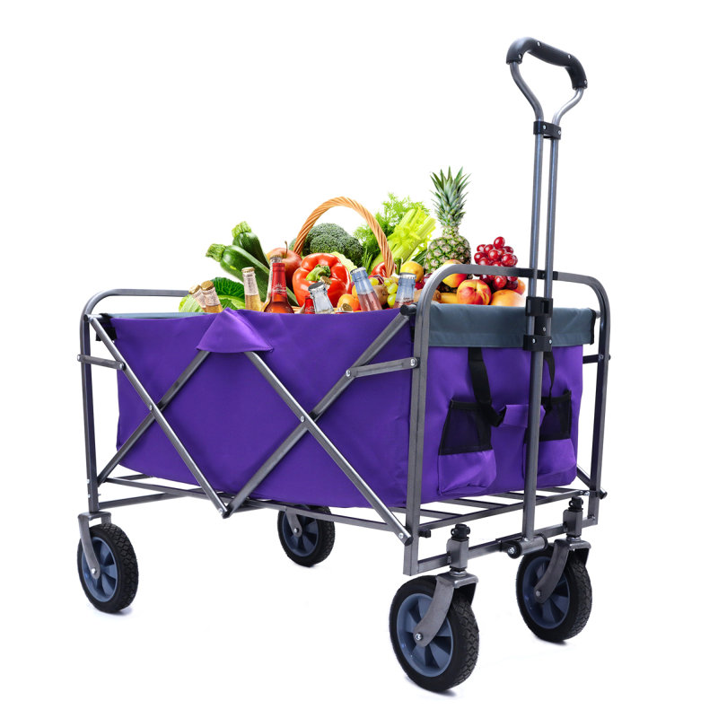 Chariot de camping pliant polyvalent pour l'extérieur, Mauve