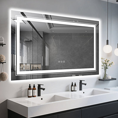 40X24 Inch Frameless LED Bathroom Mirror,Smart Mirror