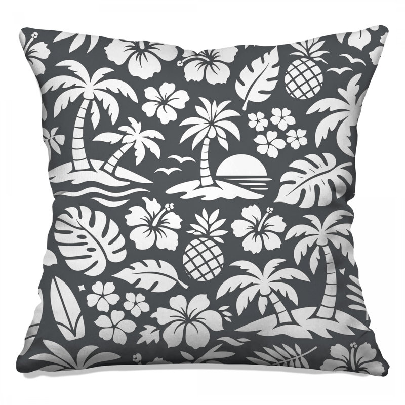 Coussins décoratifs à feuilles de palmier tropical, 14 x 14 inches