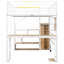 Lit mezzanine en métal avec bureau, rangement, DEL et garde-robe - Créez un poste de travail, une tablette, idéal pour les petites pièces-1649480241