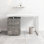 Bureau d'ordinateur avec tiroirs de rangement pour le bureau personnel, stratifié blanc et béton, configuration réversible de 48 pouces, base moderne en forme de U en métal