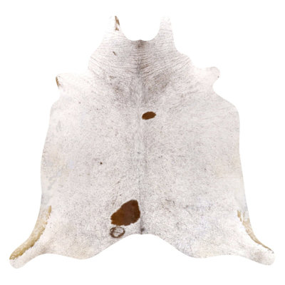 Tapis naturel en cuir de vache brésilien naturel 6 pi 4 po x 7 pi 3 po - Cuir véritable fabriqué à la main en cuir pour salon, chambre à coucher et bureau à domicile
