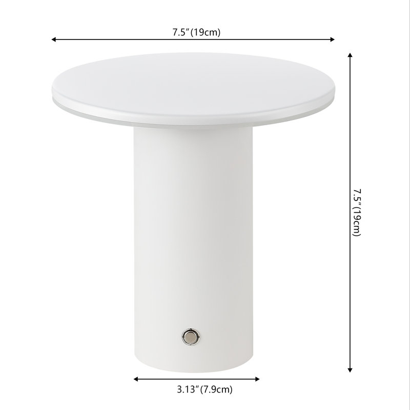 Lampe de table à DEL à intensité variable, intégrée et sans fil 7,5 po Gio, Blanc