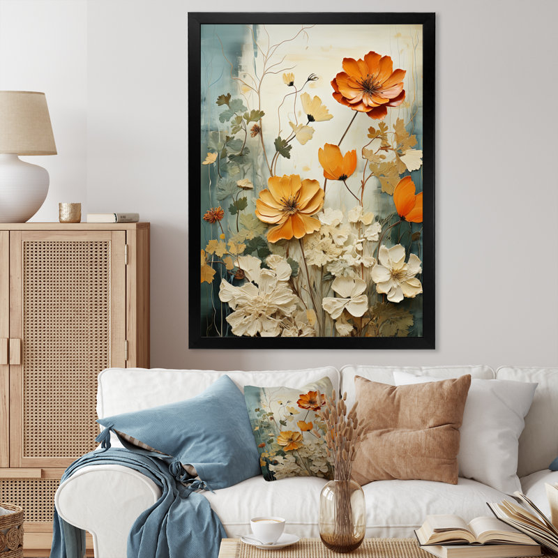 Natures Symphony - Collages abstraits, impressions sur toile, Cadre photo noir, H 20 po x l 12 po x P 1 po
