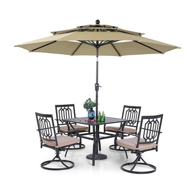 Bavan 4 - Person Patio Dining Set with Square Table , Cushions Included