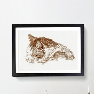 Illustration of a Cat by Jean Bernard - Picture Frame Painting Print
