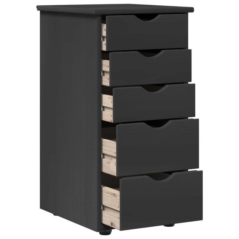 Solid Wood Chest of Drawers, Grey