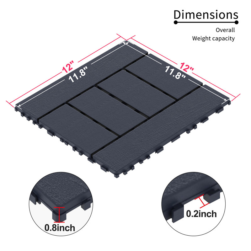 Carrelage de sol à bricolage, Gris foncé
