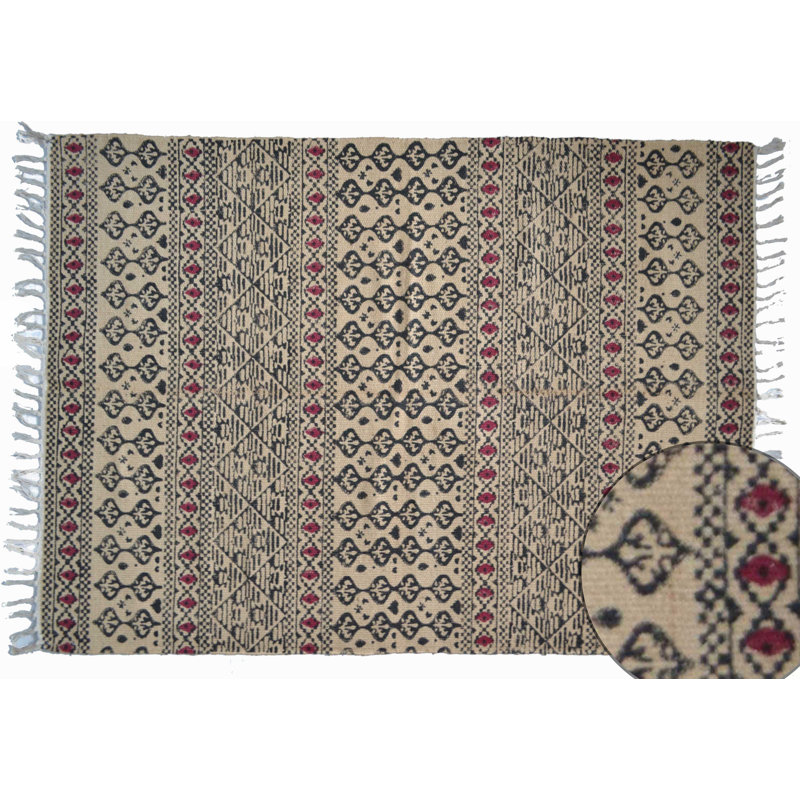 Mcguire Damask Hand Woven 100cm X 150cm Area Rug