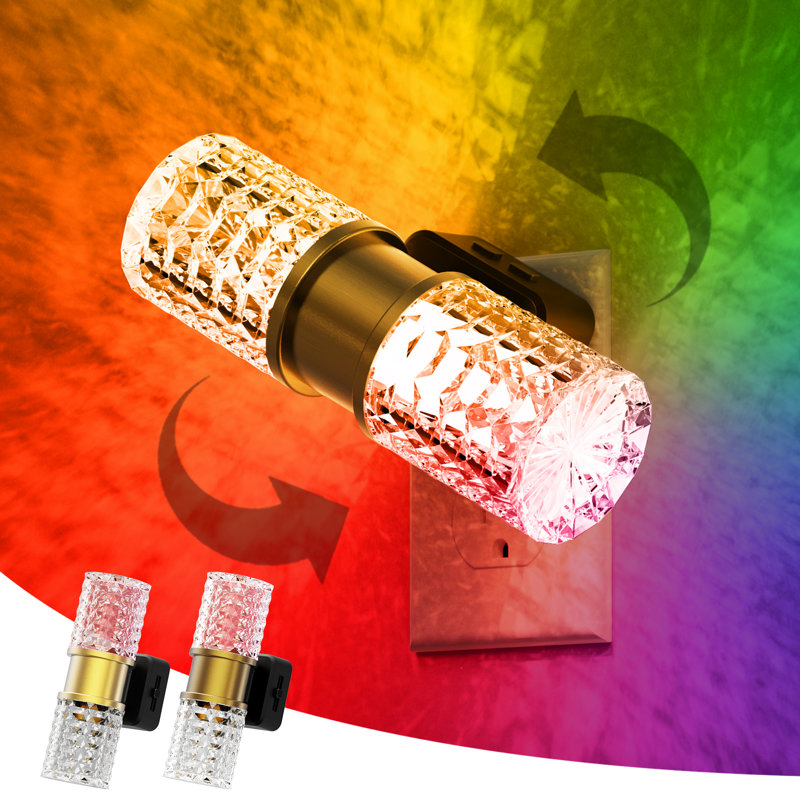 Veilleuse en cristal Crystal Diamond avec base en cuivre, couleurs 3000K RVB et gradation