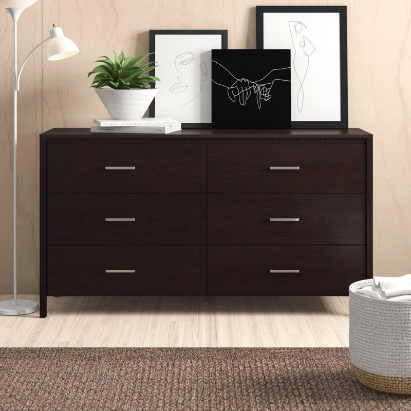 Commode double 6 tiroirs Lupe, Espresso