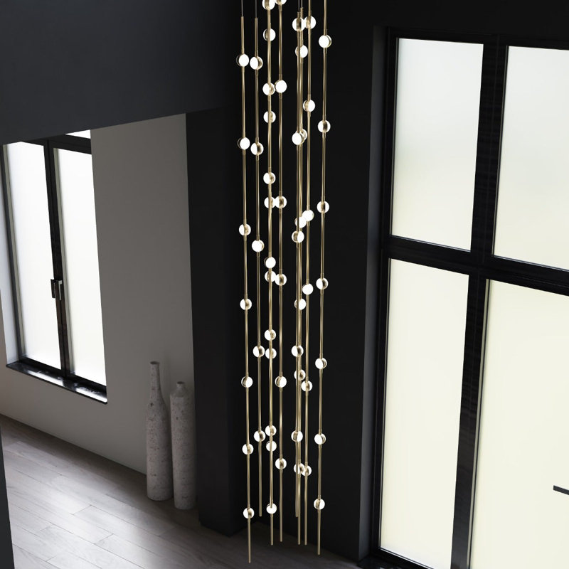 Constellation® 8 - Light LED Pendant, Satin Brass/Clear