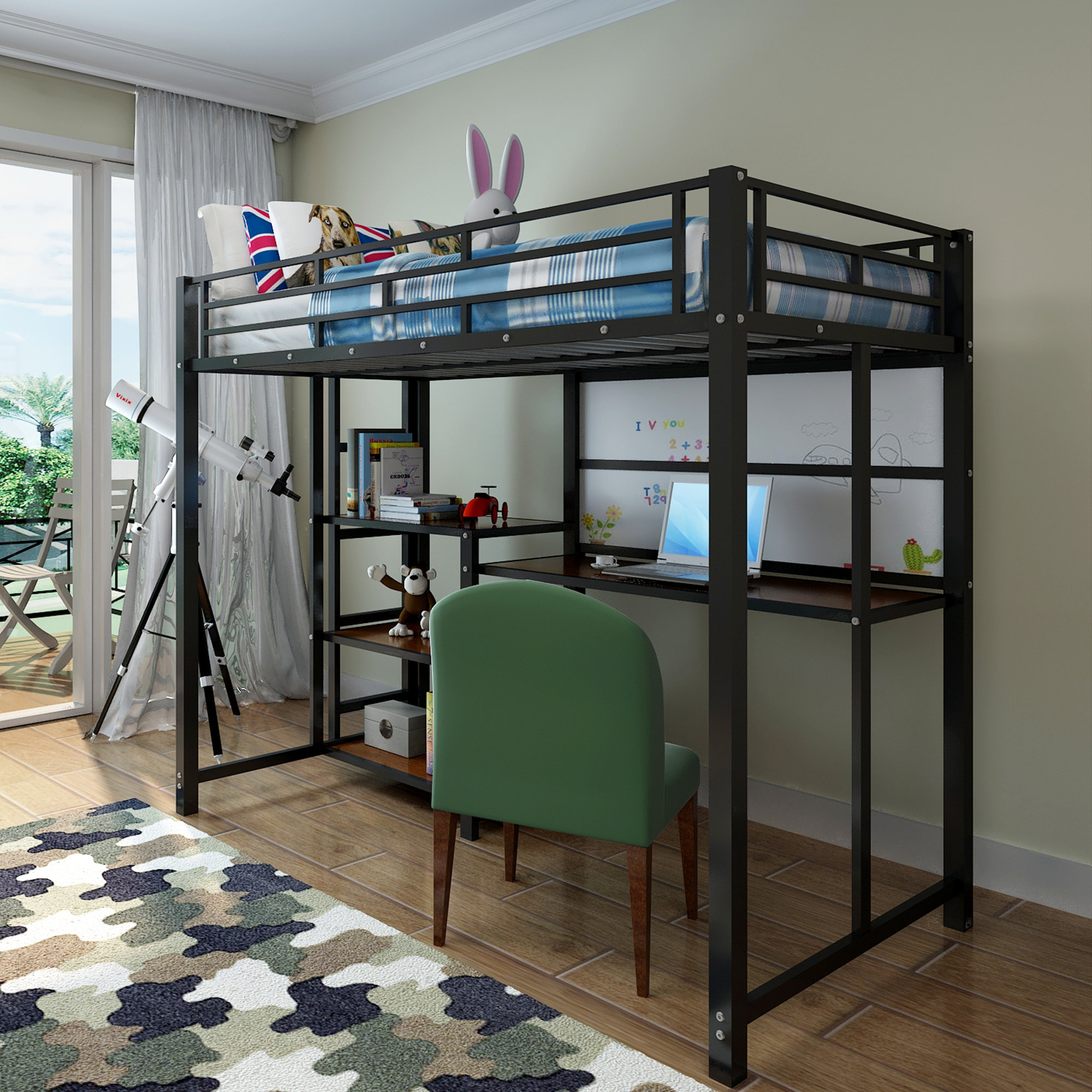 Full size deals loft bed wayfair