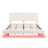 White  Boucle Floating Bed with Light,King-1207949851