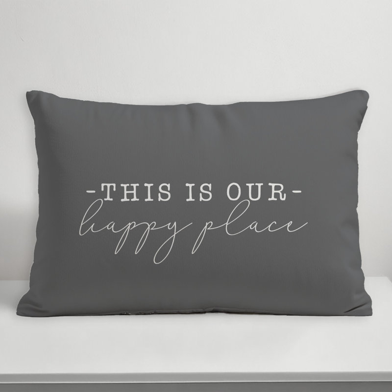 Outdoor Reversible Throw Pillow, Dark Gray/White