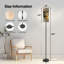  Lampe sur pied 68,5 po à fixation florale décorative à intensité variable avec abat-jour en lin DEL