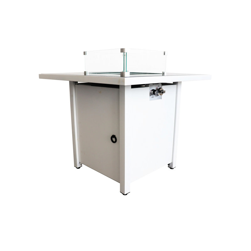 Table en acier blanc de 30 pouces - Livraison de flammes chaudes 40000, durée de combustion de 24 heures, allumage par bouton-poussoir, sortie d'énergie Garden Dream, combustion,
