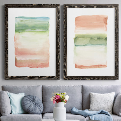 Skye I - Ensemble de 2 peintures sur toiles encadrées