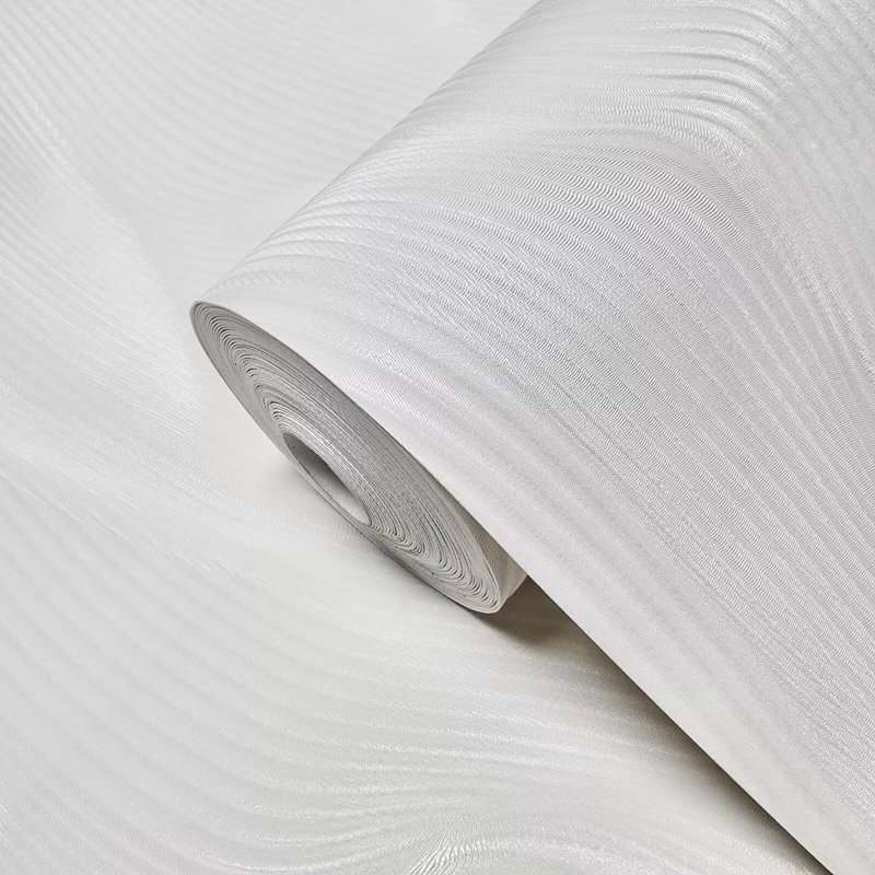 Rouleau de papier peint moderne gaufré blanc