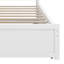 Grand lit plateforme avec rangement en bois avec 2 tiroirs et 1 lit gigogne simple, tête de lit avec rangement à DEL pour enfants adultes-1213323636