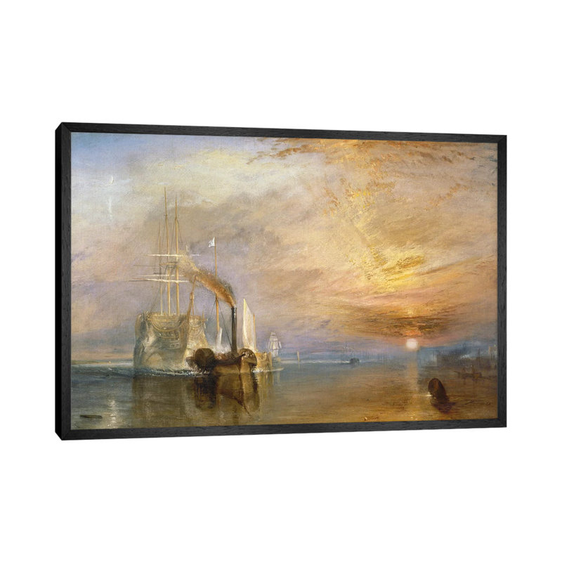 The Fighting Temeraire, 1839 by J.M.W. Turner - Painting on Canvas, 152.5 cm H x 101.5 cm W, Black Framed