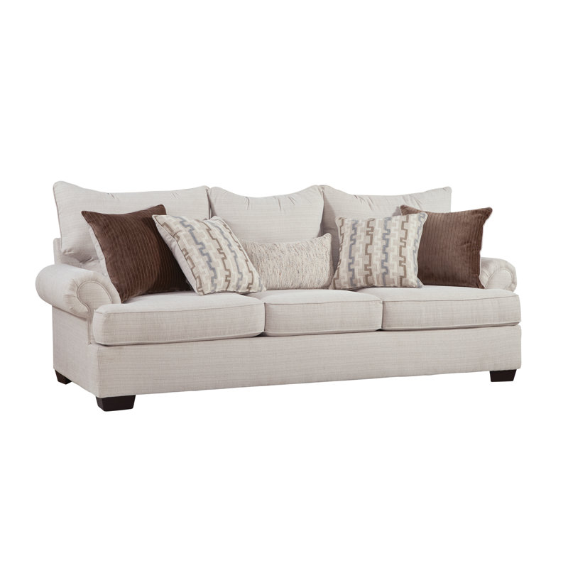 Irma 99'' Upholstered Sofa, Chalk