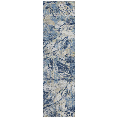 Machine Washable Indoor/Outdoor Chantille ACN2779 Abstract Rug