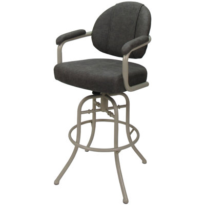 Swivel Upholstered Counter Stool with Metal Frame
