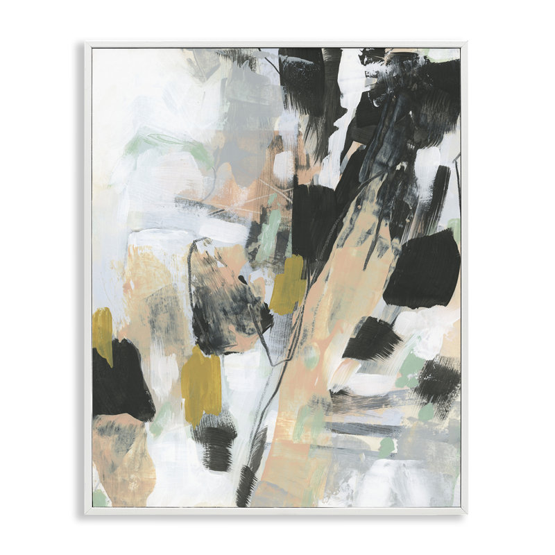 Art abstrait, estampe numérique par June Erica Vess, Estampe numérique encadrée blanc bord de mer, H 20 po x l 16 po