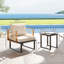 Ensemble de salle à manger de patio compact en acier 3 pièces moderne pour petits espaces