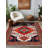 Otasna Collection Digital Print Cotton-Polyester Red Moroccan Rug-1438383199